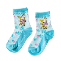 Hummingmint Fawn Deer Socks for Girls Kids Anime Kawaii Cute Cotton Socks Blue