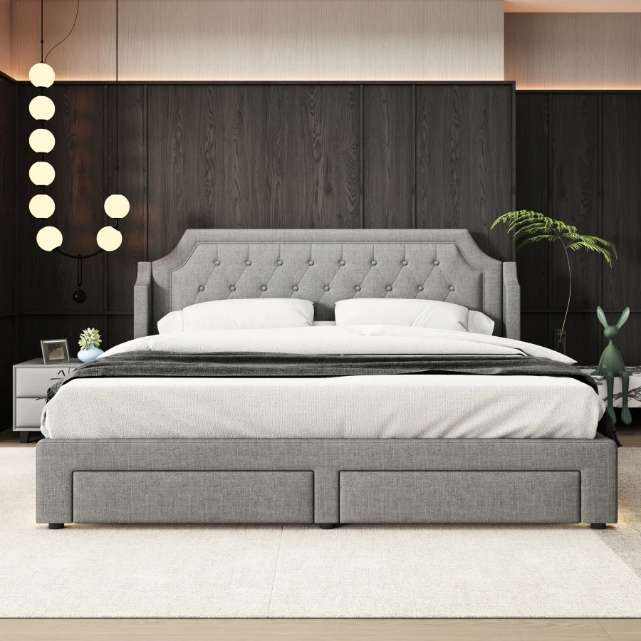 Cama tapizada de 180x200 con marco de listones y cabecero, cama LED,  soporte de listones de madera elevable hidráulicamente, PU, blanco -  AliExpress