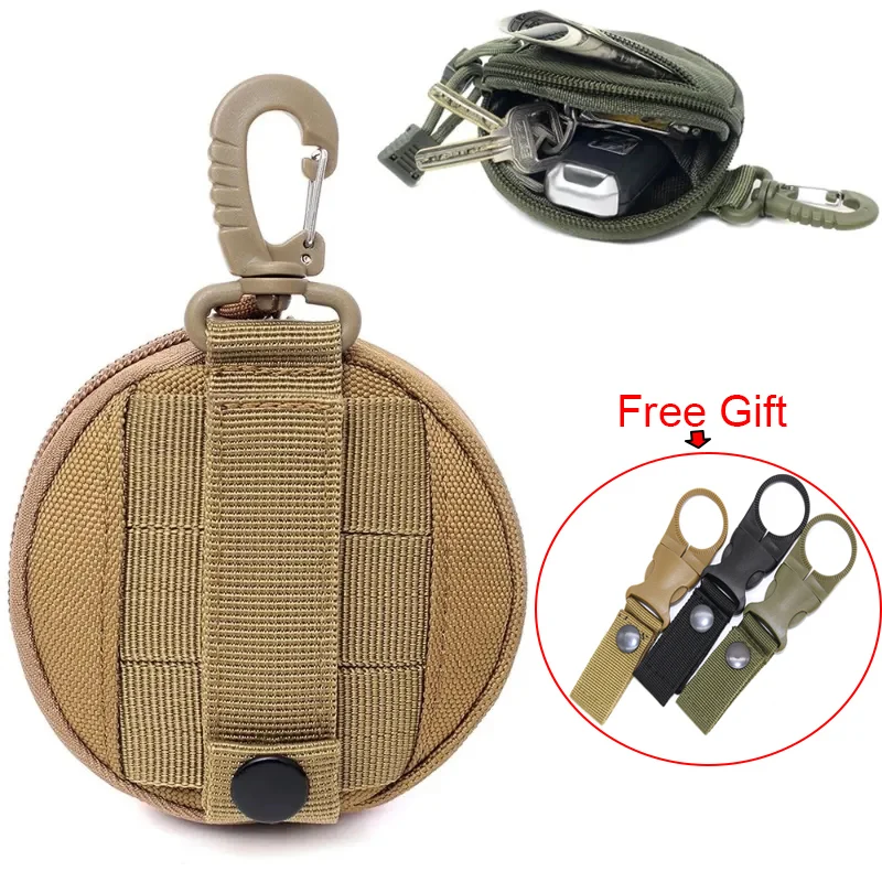 

Multi Function Key Bag Molle Tactical EDC Zipper Pocket Pouch Key Wallet Card Holder Men Purses Keychain Outdoor Coin Money Bag