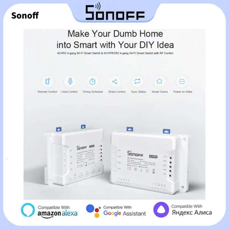

Sonoff 4-канальный умный таймер с Wi-Fi, 433 МГц