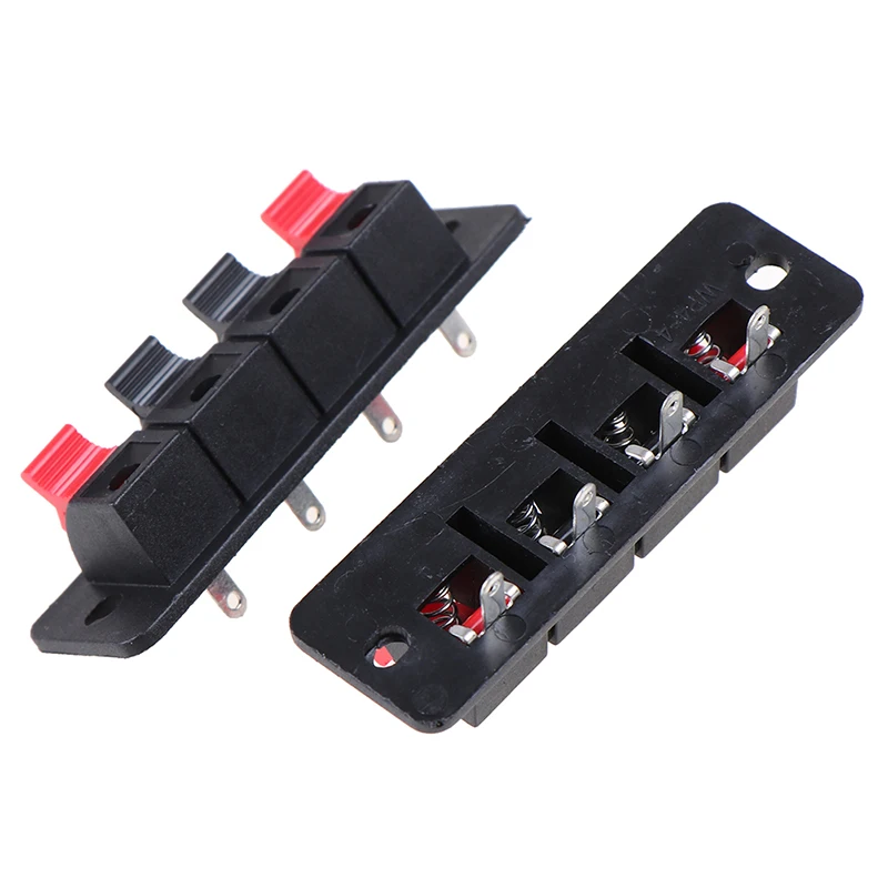 

2 Pcs 4 Positions Spring Connector Terminal Audio Speaker Terminals Wiring Clip
