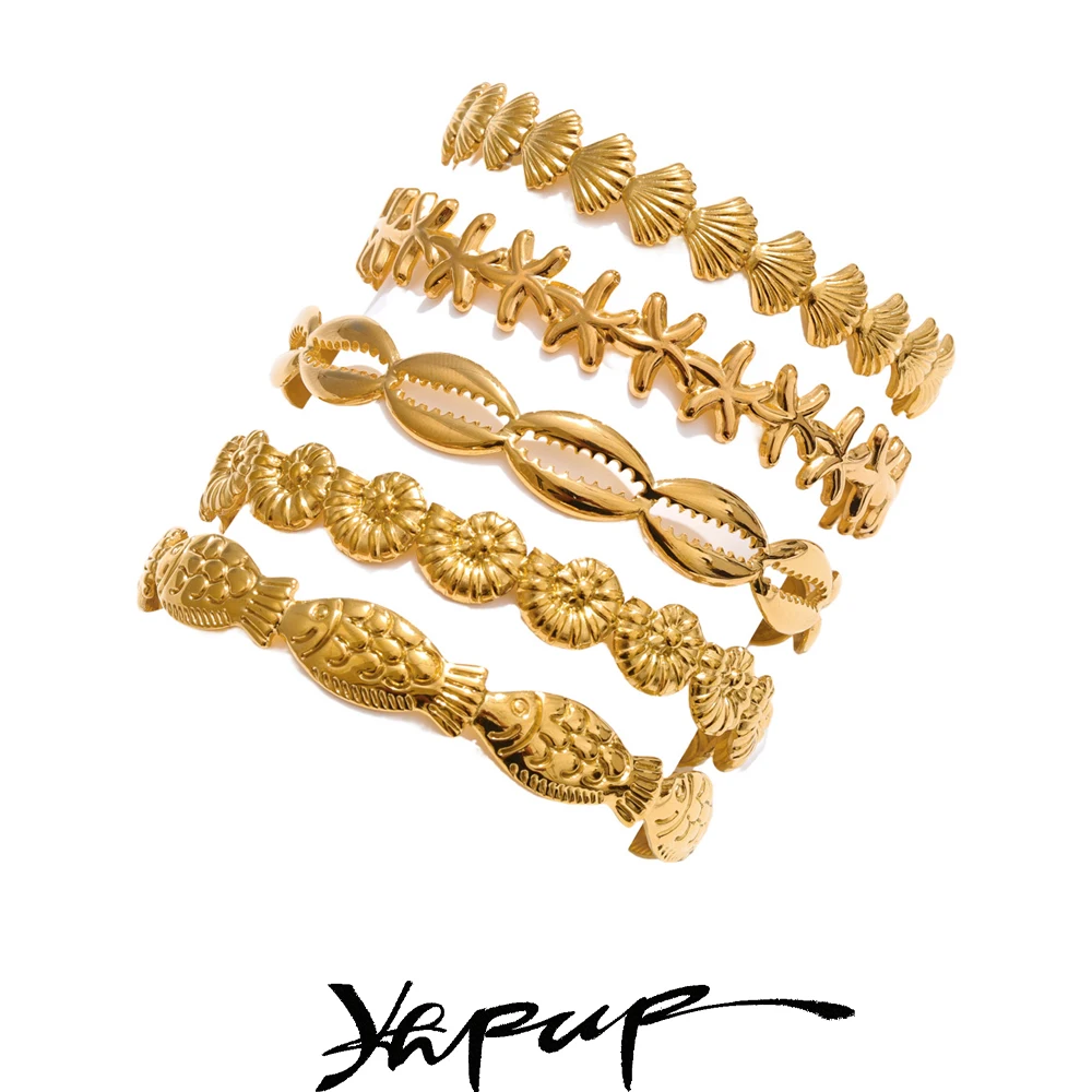 Yhpup Jewelry Cuff Bracelet Shell Style
