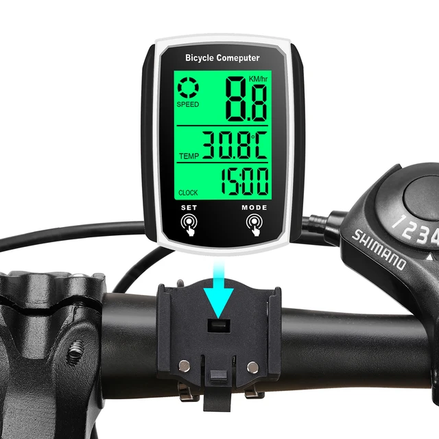 Wired Bike Computer with 19 Functions & Backlight 1