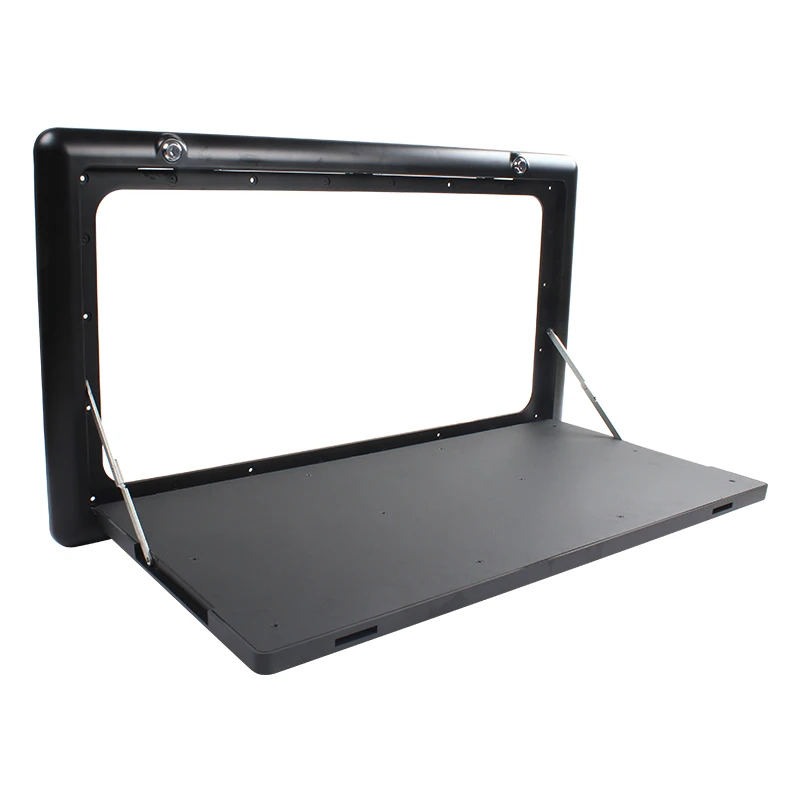 RV Out Folding Table White/Black Trailer-mounted External Dining Table Exterior Side-mounted Folding Motorhome Camping