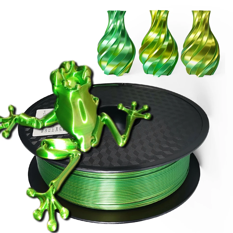 듀얼 컬러 필라멘트 PLA 1kg 3D 투톤 필라멘트 실크 PLA 3D 인쇄용 Duotone PLA 1.75mm Plasctic 소재 PLA 필라멘트