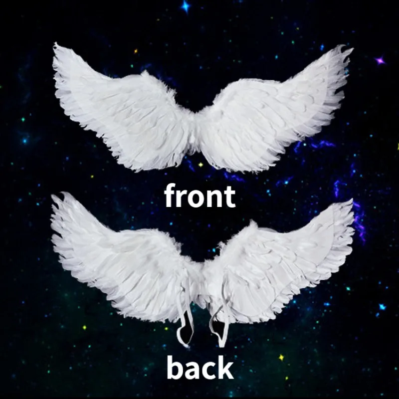 Anime Cosplay Wings Anime Cosplay Angel Wings White Feather Devil Wings Swallow Shaped Kids Adult Performance Feather Bride Flower Child Dress