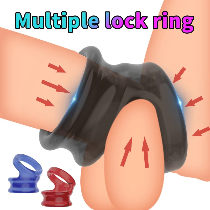 Penis Ring Cock Reusable Delay Ejaculation Stronger Erection Sex Toys For Men