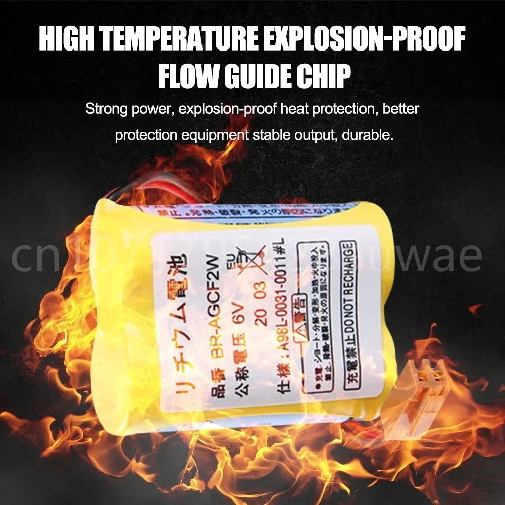 4PCS Original New BR-AGCF2W Lithium 6V 2200mAh PLC Battery Batteries with Brown Plugs Connectors