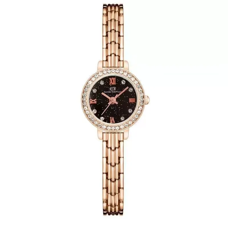 

2023 Latest Small Size Bracelet Women's Watches Rose Gold Black Luxury Brand Leisure Fashion Simple Quartz Women's Wrist Watch