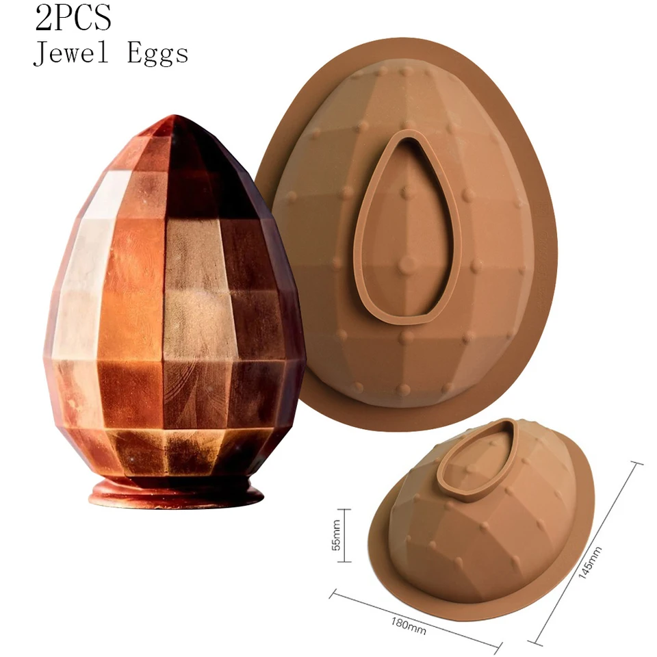 Stampini Silicone Per Uova Di Pasqua - 2 Stampi Da 6 Cavità Per Cioccolato, Sapone E Candele - Foto 3