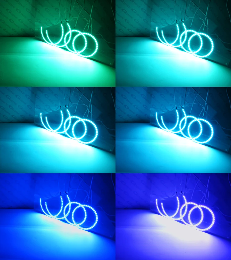 랜드로버 디스커버리 II 2 L318 2003 2004 주간 주행등 RF 리모컨 블루투스 앱 멀티 컬러 RGB LED 엔젤 아이즈 키트 헤일로 링