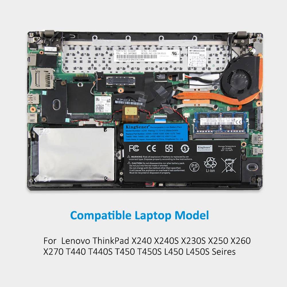 Kingsener-bateria Interna para Lenovo Thinkpad Thinkpad T440 T440s T450 T450s X240 X240s X250 X260 X270 L450 45n1110 45n1111 45n1112 24wh - Imagem 6