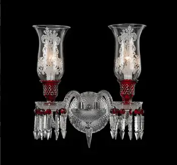 Modern Red Crystal Candle Wall Sconce 1