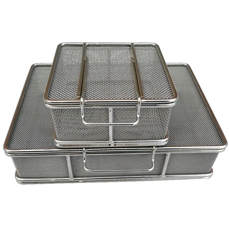 Super fine hole Medical Instruments Sterile cleaning storage Containers Box tray basket wIth locking clips For Ophthalmic Dental