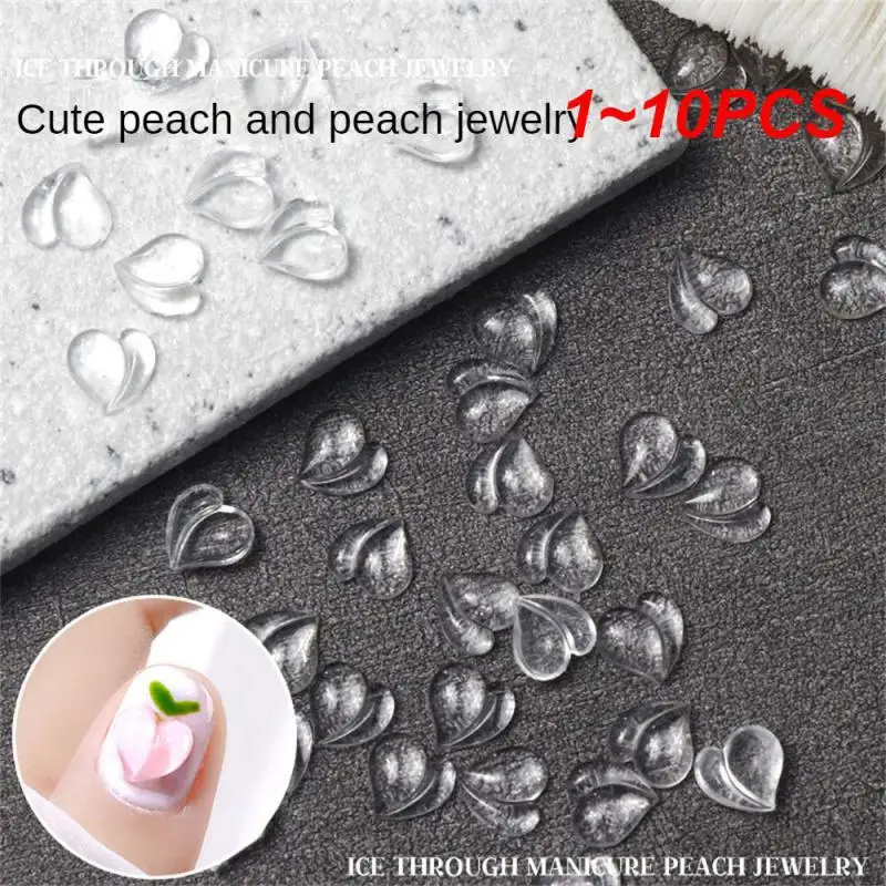 

Необычные персиковые наклейки для ногтей, высококачественные материалы, наклейки для ногтей в форме сердца, товары для ногтей, Очаровательная Смола высшей оценки