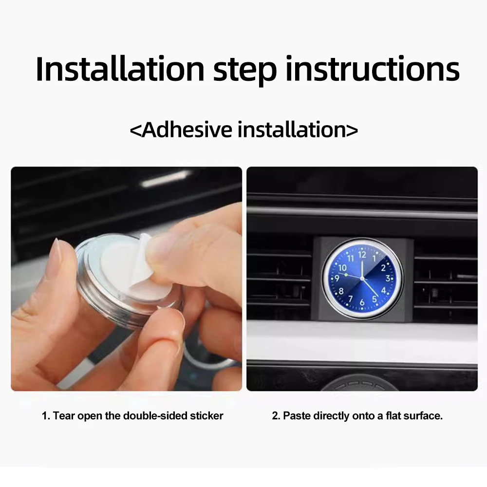 Car Clock Motorcycle Handlebar Clock Air Outlet Dashboard Clock 40Mm