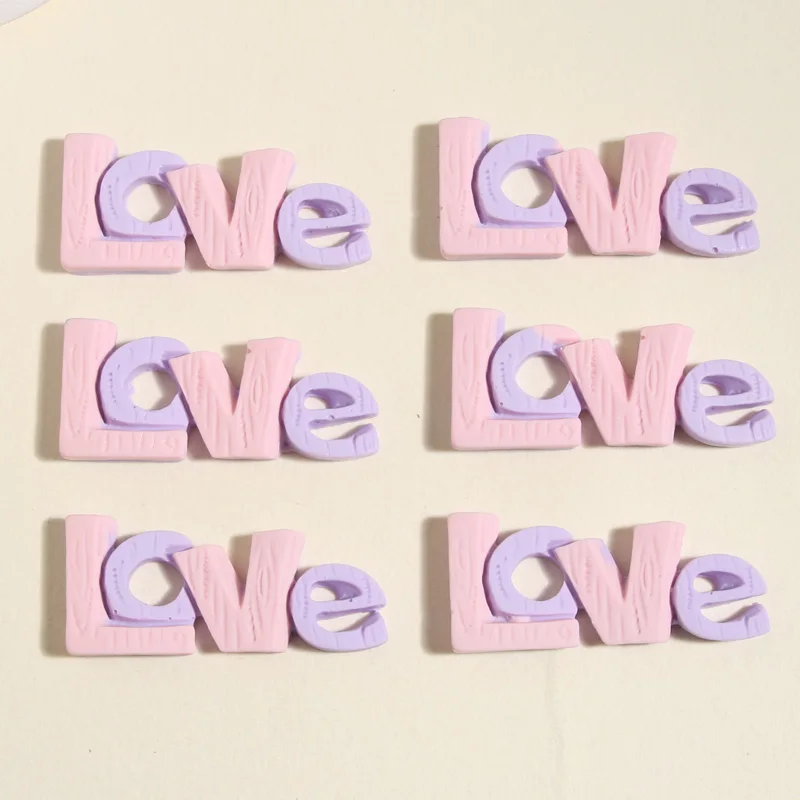 5Pcs 41X18Mm Cute Letter Love Charms Resin Pendant Valentine'S Day For Necklaces Earrings Diy Handmade Jewelry Making Accessorie