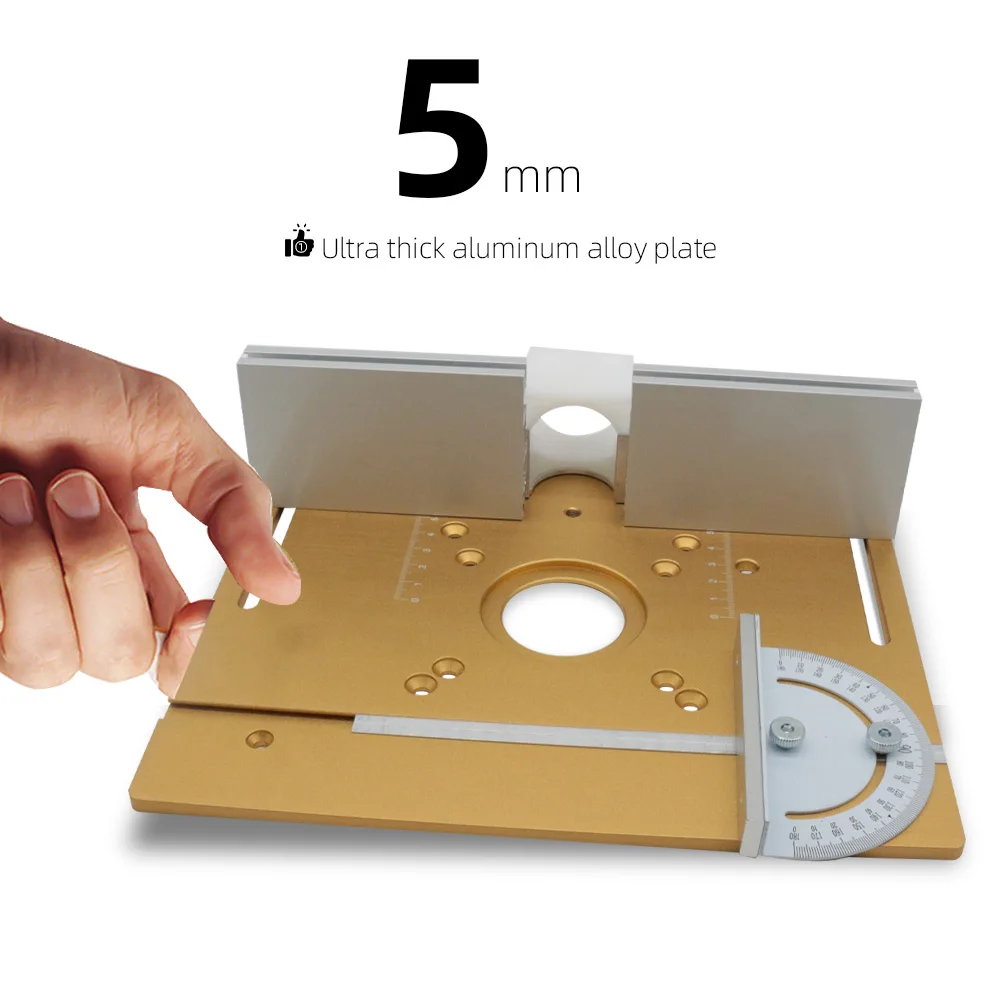 Enhanced Aluminium Router Table Insert Plate with Miter Gauge for DIY Woodworking Projects