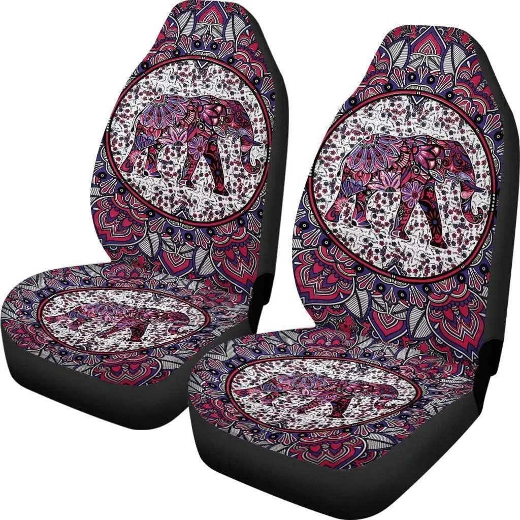 Indian Tribal Elephant Print Universal Fit Car Seat Cover
