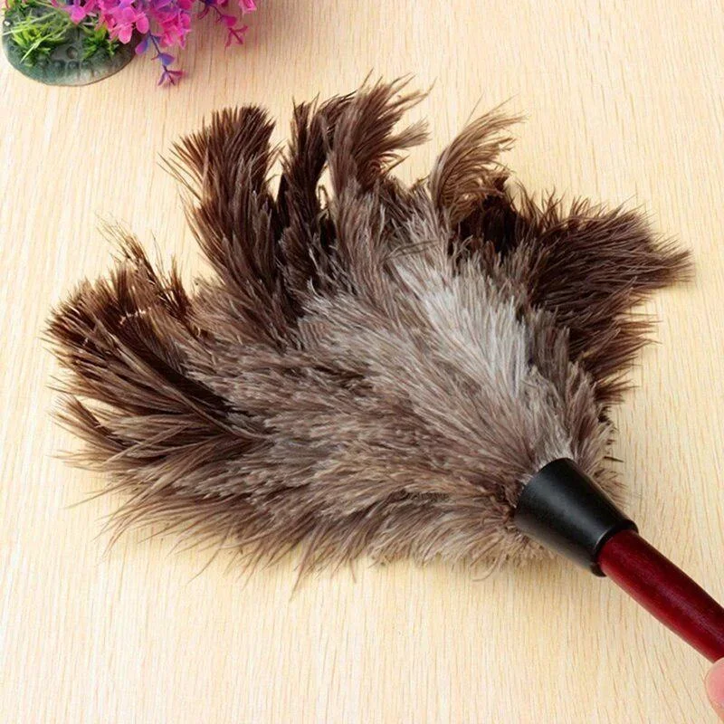 Wooden Handle Ostrich Feather Duster Home Anti-static Dust Removal Brush Cleaning And Dust Removal Tool Car Wash Feather Duster