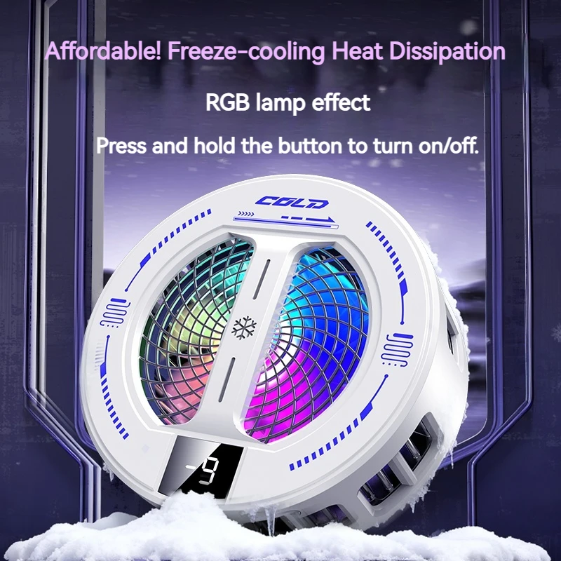 NUOVO Raffreddatore Magnetico per Telefono con Clip a Semiconduttore, Display Digitale della Temperatura e Luci RGB, Compatibile con iPhone Samsung Xiaomi - Image 3