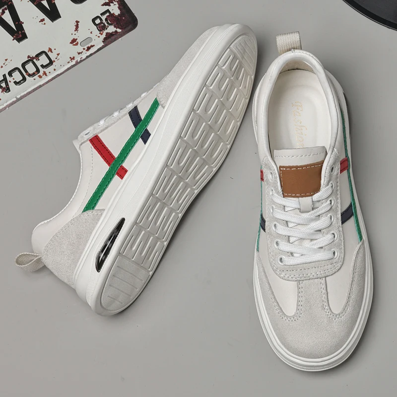 Casual Leather Mens Tenis Masculino Hot Sale Sneakers Leisure Walk Casual Shoes for Man Versatile Mixed Colors Skateboard Shoes