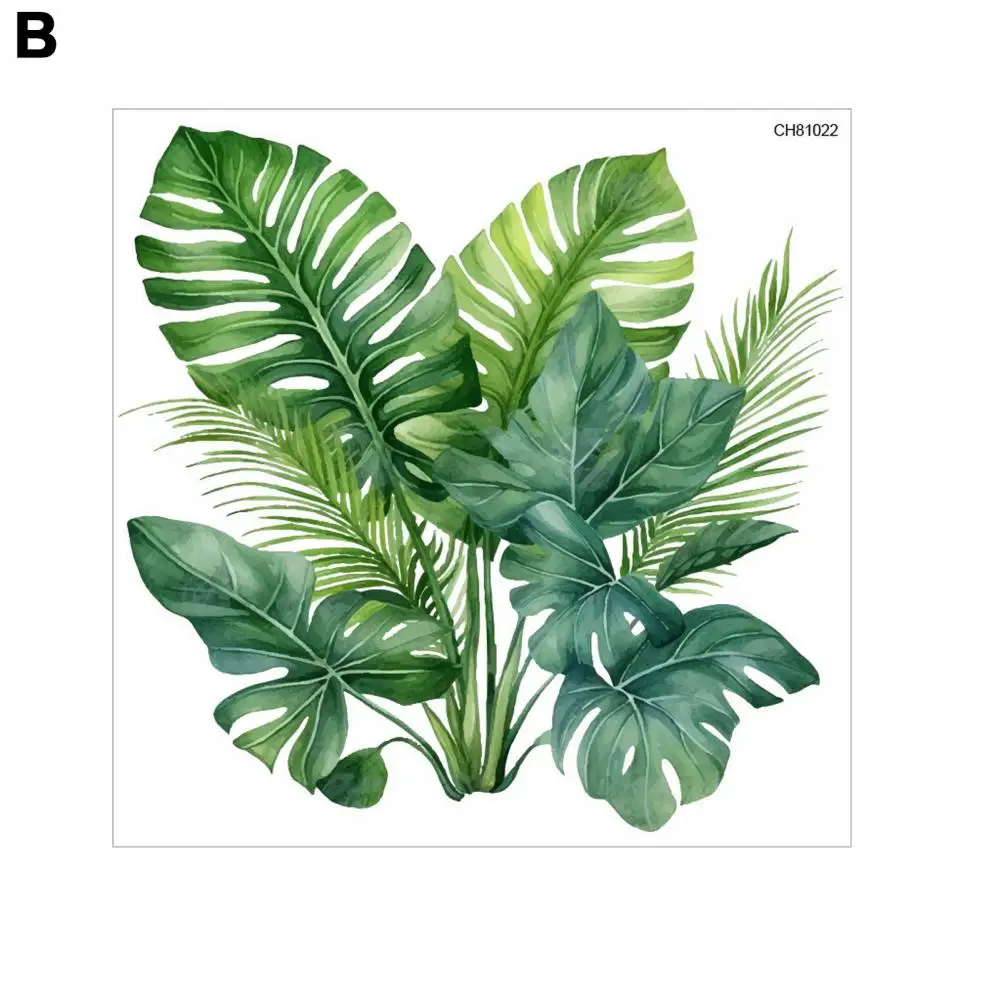 Toilet Lid Sticker Decorative Toilet Decal Removable Waterproof Fern Leaf Sticker Green Plant Bathroom Decal for Room