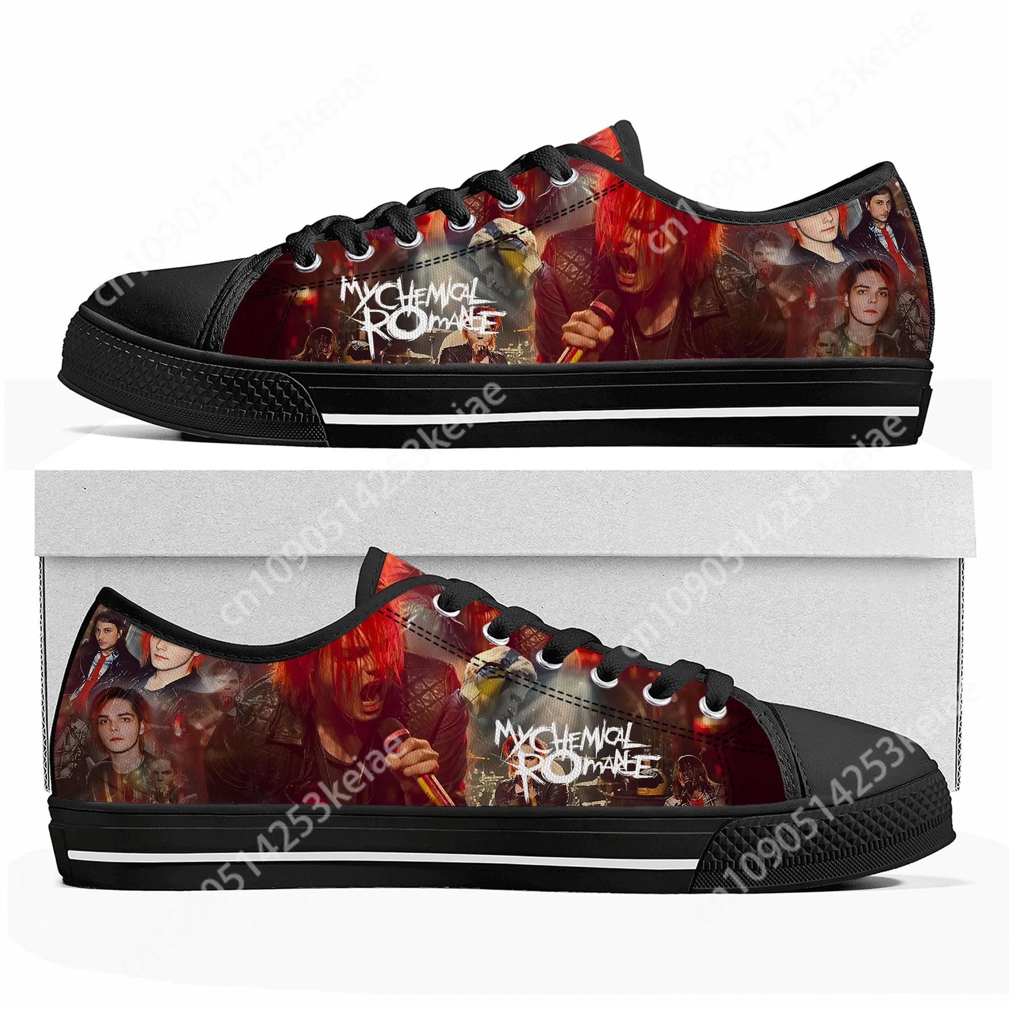 My Chemical Romance Rock Band Low Top High Quality Sneakers Mens Womens Teenager Canvas Sneaker Casual Couple Shoes Custom Shoe 4