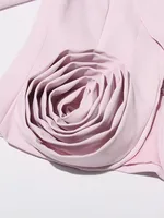 Twotwinstyle مجموعة أنيقة من قطعتين للنساء طويلة الأكمام أعلى مع طوق شال وتنورة عالية الخصر 1