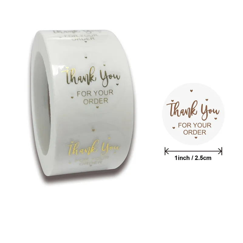 500pcs Kraft Paper Thank You Stickers