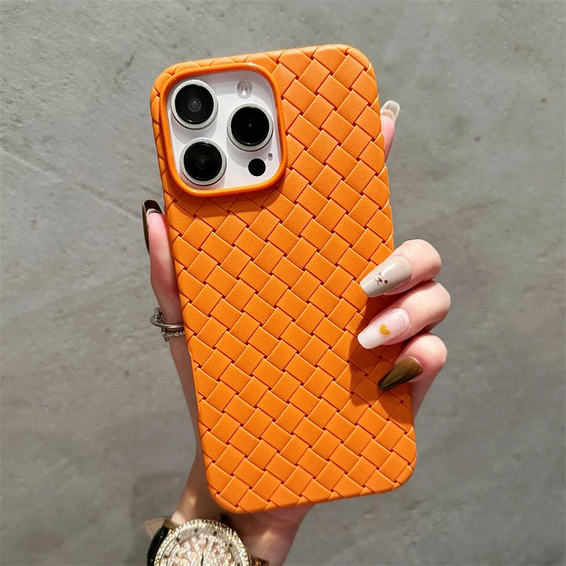 Luxury Woven Grid Breathable Mesh Cooling Phone Case - Thin Soft Silicone Cover