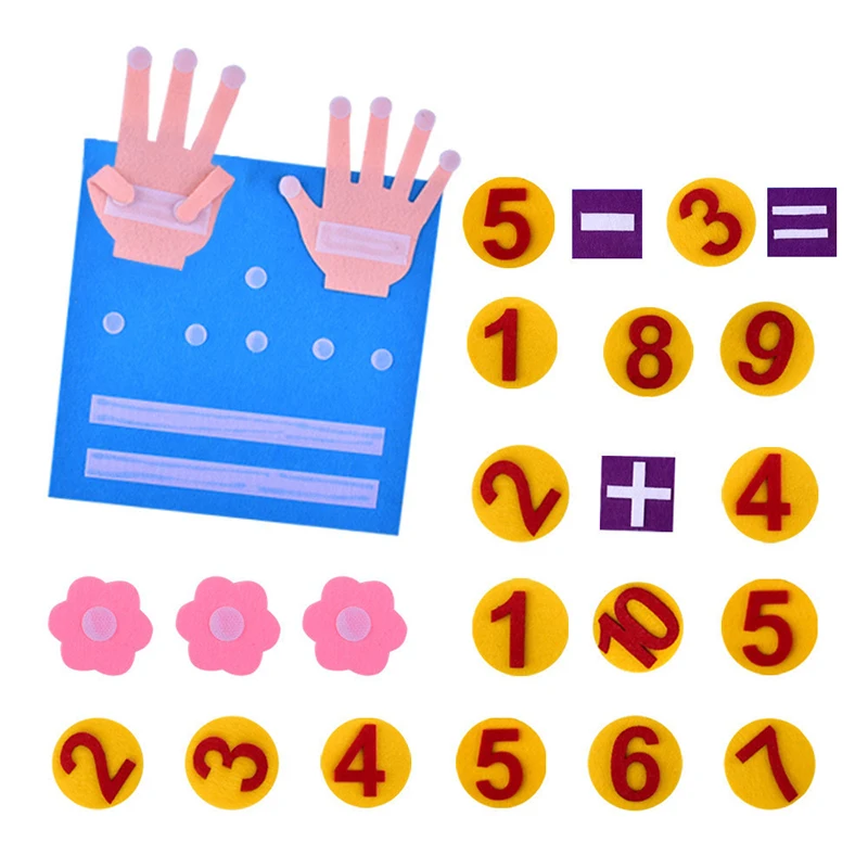 Children DIY Early Education Felt Hands-on Math Toy Supplies for Kindergarten felt hands toys