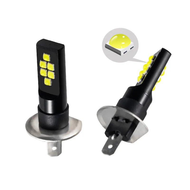 H1 Fog Lamp Bulbs DEL LED Car Headlight 4800LM Auto Front Driving Running Light 12V 24V 40W 3000K 6000K 2pcs led lights,led bulbs,led headlights,led car lights,led car headlights,car headlamps,hid headlight bulbs