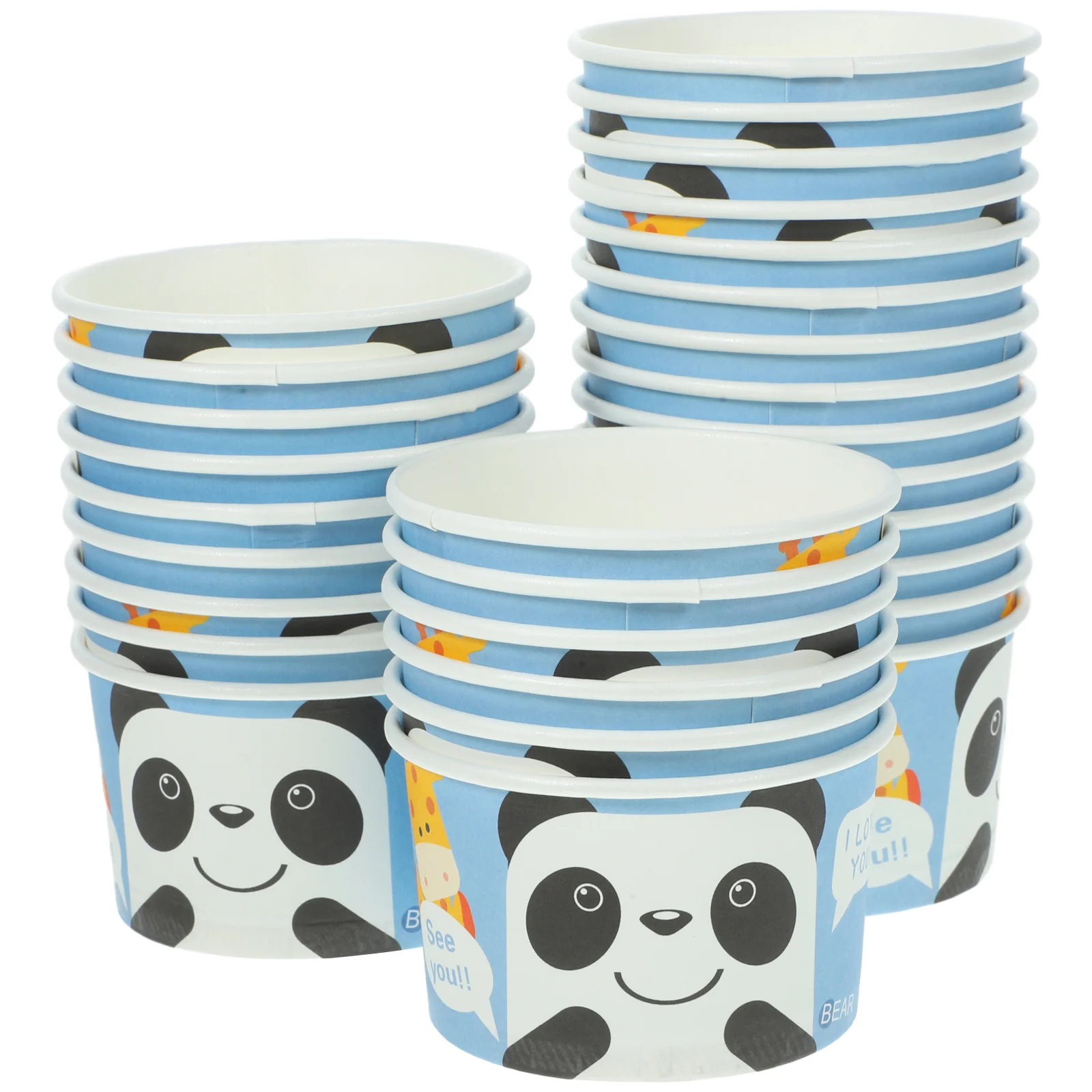 

Paper Ice Cream Cups Disposable Dessert Bowls Cute Bear Ice Cream Bucket Sundae Cups Dessert Yogurt Container
