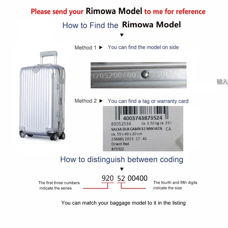 Rimowa Salsa Luggage Cover PVC Case Zipper 810 series