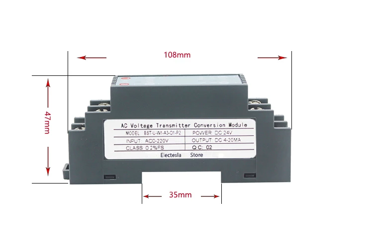 ES-BST-U Signal Monitoring Sensor AC Voltage Transmitter Transducer  24V/220V Power Supply 4-20mA Output fabric tape measure