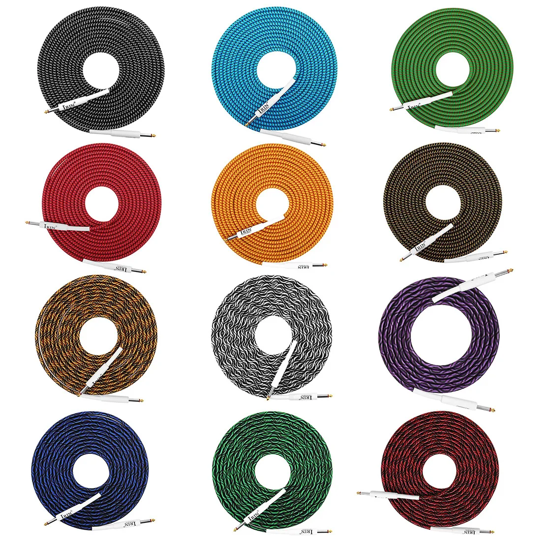 IRIN Braided Noise Reduction Guitar Cable with Double Straight Head Connector