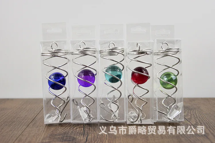 Description Picture 4 of itemRotating Crystal Gazing Spiral Tail Ball Pendant Wind Spinner Tails Hanging Decorative for Spinners Chime Outdoor Garden & Yard