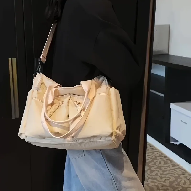 Women's Large Capacity Nylon Handbag Shoulder Bag, Spacious Tote Purse Crossbody Bag for Women Work, Travel, Gym, Everyday Use