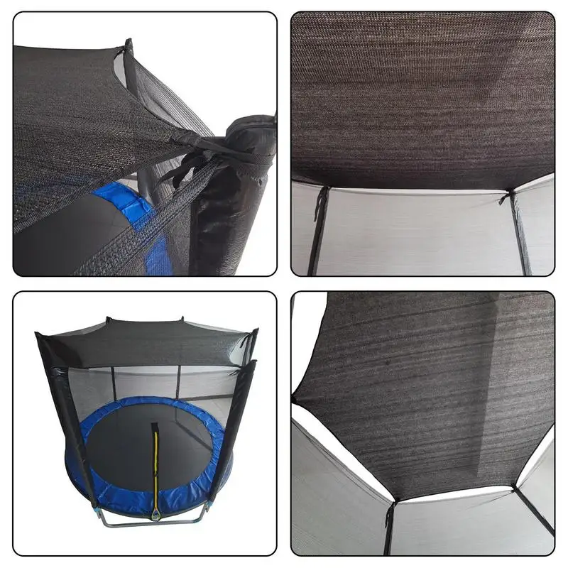 6-14FT Trampoline Sunshade Tent Cover Trampoline Shade Cover Protection Compatible with 6-bar and 8-bar models trampoline protective cover