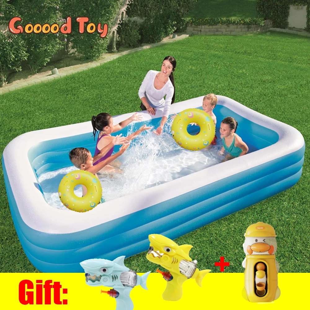 2/2.6/3M Piscine Gonflable Jouets Famille Piscine Enfant Piscines  Rectangulaires Pvc Piscine Bain Jouet En Plein Air