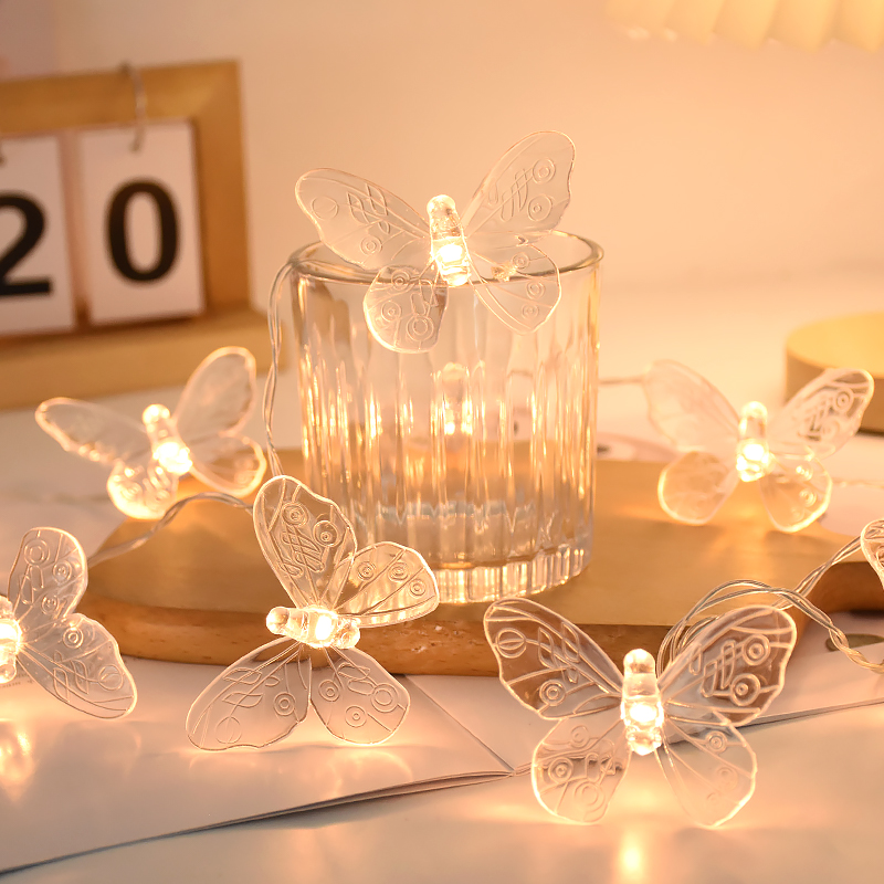 1.5M Butterfly LED Fairy Light String Garland Girls Butterfly Brithday Party Wedding Spring Home Decorations Kids Christmas Gift