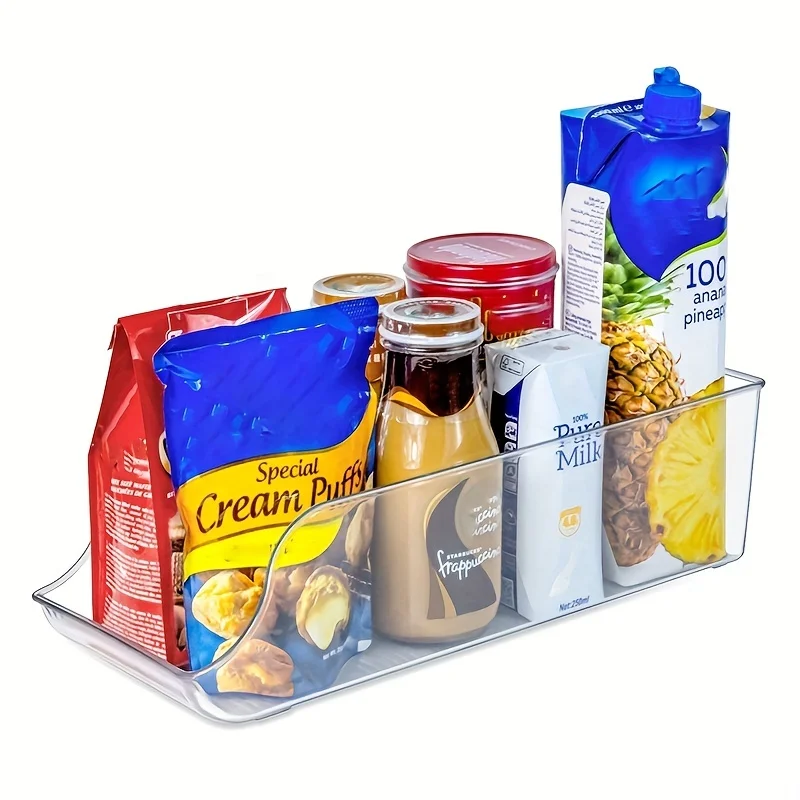 1pc Refrigerator Organizer Bins Soda Can Dispenser Beverage Holder Clear Plastic Canned Food Pantry Storage Kitchen Accessories