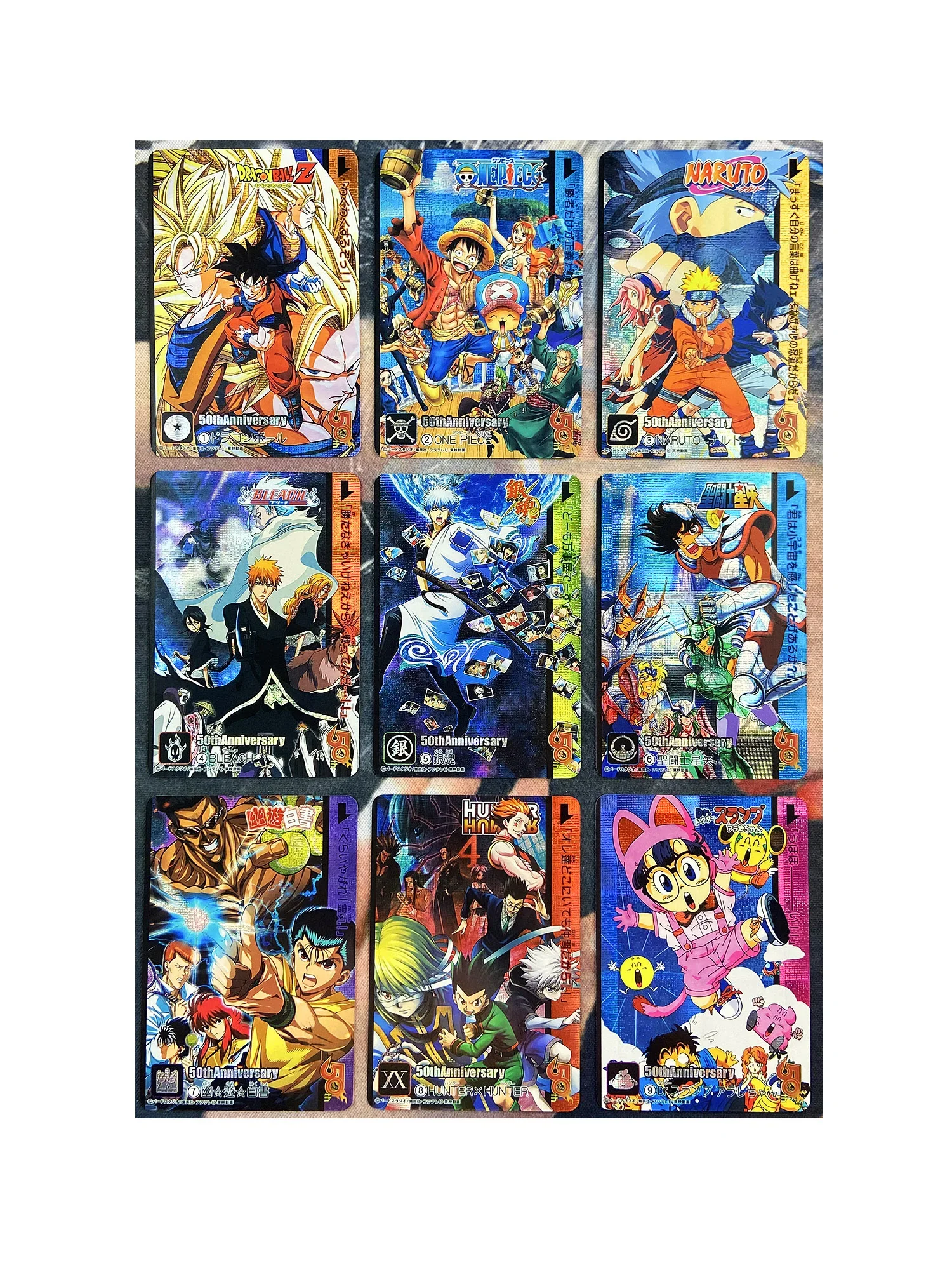 Jump 50th Anniversary Weekly Shonen Dragon Ball Z One Piece Hobby Collectibles Game Anime Collection Cards 9pcs/set