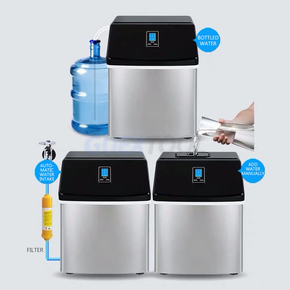 Commercial Ice Cube Machine Household Ice Maker Square Ice Generator Manual Water Injection 5