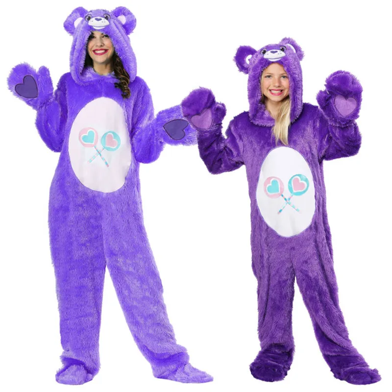 

Halloween Costume Children's Day Stage Performance Cosplay Adult Children Male Female Colorful Bears Cosplay Purple Bear Costume