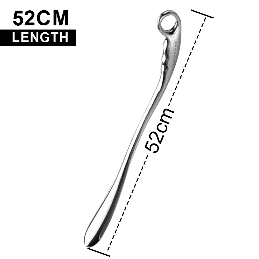 Professional Metal ShoeHorns Long Handle 52cm Length Alloy For Convenient Wearing Shoes Horn Leather High Heel Hanging Spoon shoe horn