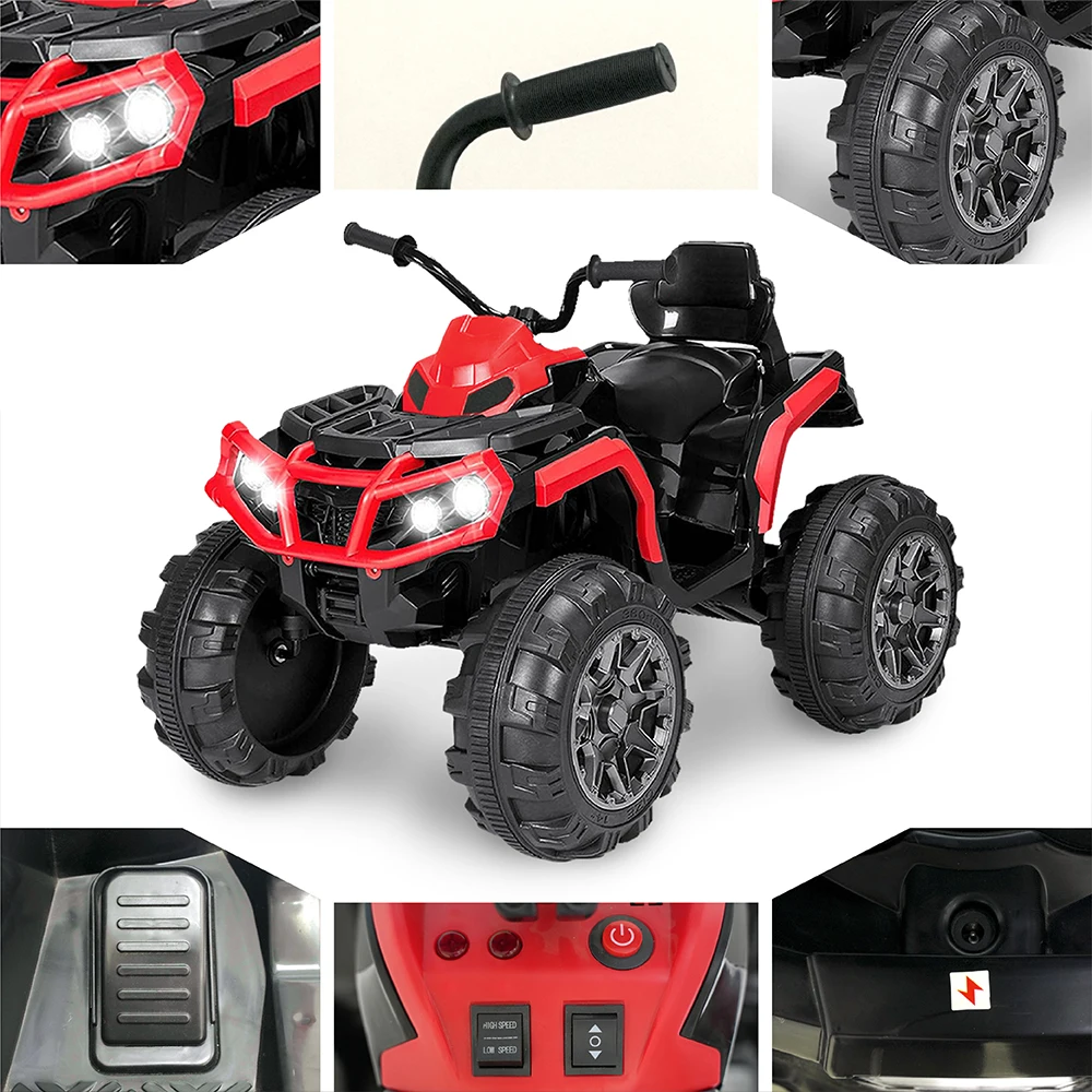 24V Battery Powered Kids ATV children electric car children cars toy Ride On Electric Car with Bluetooth MP3 LED Headlights Spring Damper System for Boys and Girls