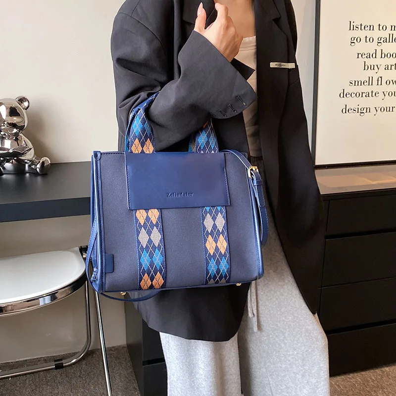 2023 New Brand Luxury Handbags Quality Canvas Shoulder Tote Bags For Women Crossbody Bag Large Capacity Casual Shoppers Purses