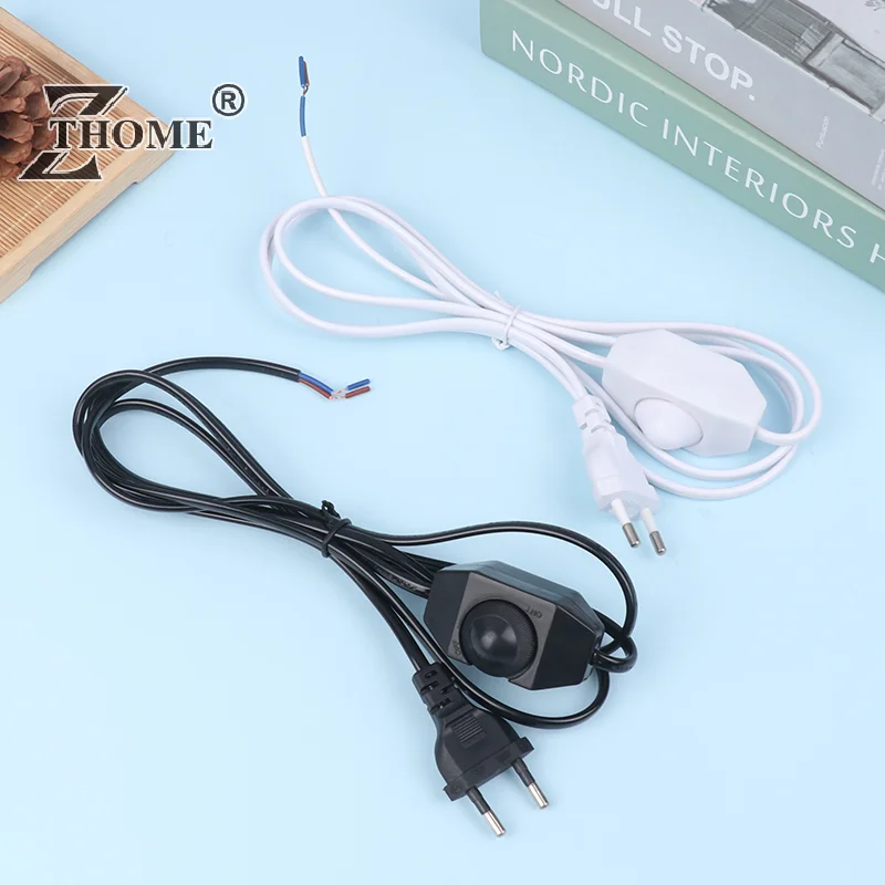 Power Cords Dimmer Switch Power Cord Cable 1.8M Extension Cord With Dimmer EU Plug Control Switch For Table Lamp 220V Electricity Wire